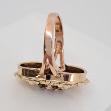 Load image into Gallery viewer, Antique 14ct Gold Almandine Garnet and Seed Pearl Ring