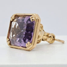 Load image into Gallery viewer, Vintage 9ct Gold Amethyst Fob Pendant