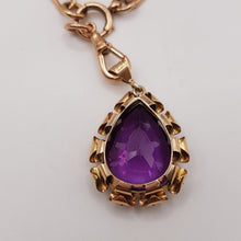Load image into Gallery viewer, Antique 9ct Gold Necklace and 14ct Gold Amethyst Pendant