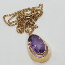 Load image into Gallery viewer, Vintage 9ct Gold Amethyst Pendant