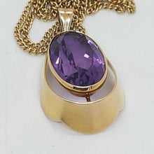 Load image into Gallery viewer, Vintage 9ct Gold Amethyst Pendant