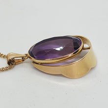 Load image into Gallery viewer, Vintage 9ct Gold Amethyst Pendant