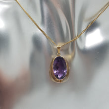 Load image into Gallery viewer, Vintage 9ct Gold Amethyst Pendant