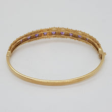 Load image into Gallery viewer, Vintage 9ct Gold Amethyst and Diamond Bracelet