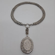 Load image into Gallery viewer, Antique Sterling Silver Locket and Book Chain