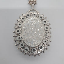 Load image into Gallery viewer, Antique Sterling Silver Locket and Book Chain
