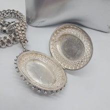 Load image into Gallery viewer, Antique Sterling Silver Locket and Book Chain