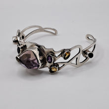 Load image into Gallery viewer, Vintage Sterling Silver Ametrine Amethyst and Citrine Bracelet
