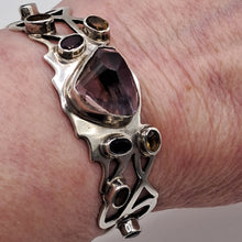 Load image into Gallery viewer, Vintage Sterling Silver Ametrine Amethyst and Citrine Bracelet