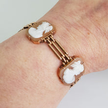 Load image into Gallery viewer, Antique 9ct Rose Gold Shell Cameo Bracelet