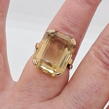 Load image into Gallery viewer, 9ct Gold Emerald Cut Citrine dress Ring