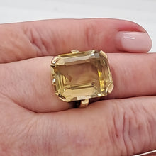 Load image into Gallery viewer, 9ct Gold Emerald Cut Citrine dress Ring