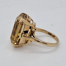 Load image into Gallery viewer, 9ct Gold Emerald Cut Citrine dress Ring
