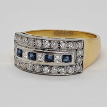 Load image into Gallery viewer, 18ct Gold Diamond and Sapphire Ring