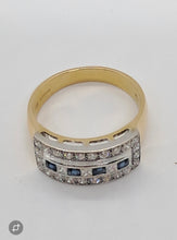 Load image into Gallery viewer, 18ct Gold Diamond and Sapphire Ring