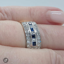 Load image into Gallery viewer, 18ct Gold Diamond and Sapphire Ring