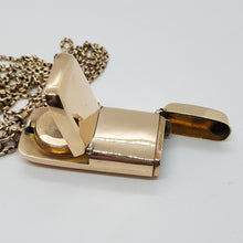 Load image into Gallery viewer, Antique 9ct Gold Sovereign Case and Vesta with 9ct Longuard Chain Pendant