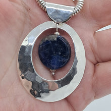 Load image into Gallery viewer, Vintage Sterling Silver Lapis Lazuli Pendant