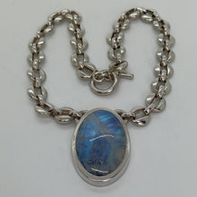 Load image into Gallery viewer, Vintage Sterling Silver Rainbow Moonstone Pendant