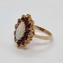 Load image into Gallery viewer, Vintage 9ct Gold Opal and Garnet Dress Ring
