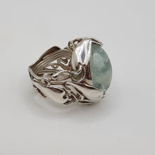 Load image into Gallery viewer, Sterling Silver Large Blue Quartz Statement Ring