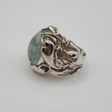 Load image into Gallery viewer, Sterling Silver Large Blue Quartz Statement Ring