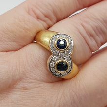 Load image into Gallery viewer, 18ct Gold Sapphire and Diamond Ring