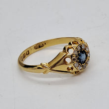 Load image into Gallery viewer, Antique 18ct Gold Sapphire and Diamond Ring