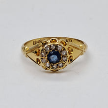 Load image into Gallery viewer, Antique 18ct Gold Sapphire and Diamond Ring