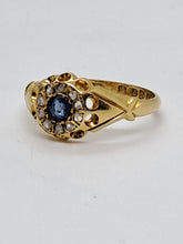 Load image into Gallery viewer, Antique 18ct Gold Sapphire and Diamond Ring