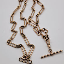 Load image into Gallery viewer, Antique 9ct Rose Gold Long Link Necklace