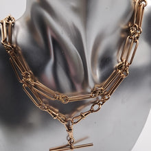 Load image into Gallery viewer, Antique 9ct Rose Gold Long Link Necklace