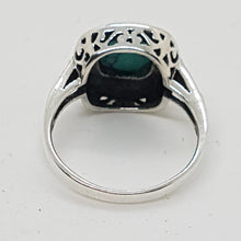 Load image into Gallery viewer, Sterling Silver Turquoise Marcasite Ring
