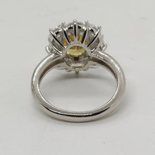 Load image into Gallery viewer, Sterling Silver White CZ and Citrine Ring