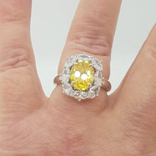 Load image into Gallery viewer, Sterling Silver White CZ and Citrine Ring