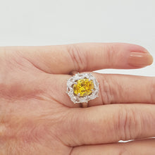 Load image into Gallery viewer, Sterling Silver White CZ and Citrine Ring
