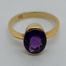 Load image into Gallery viewer, 18ct Gold Amethyst Ring