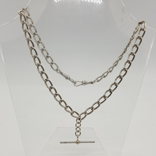 Load image into Gallery viewer, Antique Sterling Silver Double Albert Necklace
