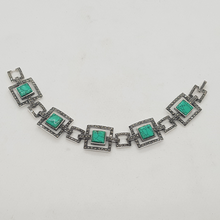 Load image into Gallery viewer, Sterling Silver Turquoise and Marcasite Bracelet
