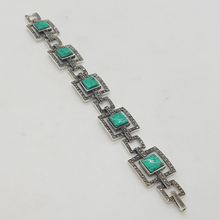 Load image into Gallery viewer, Sterling Silver Turquoise and Marcasite Bracelet