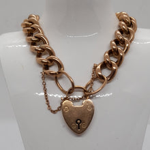 Load image into Gallery viewer, Antique 9ct Rose Gold Night and Day Curb Bracelet