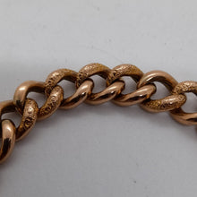 Load image into Gallery viewer, Antique 9ct Rose Gold Night and Day Curb Bracelet