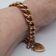 Load image into Gallery viewer, Antique 9ct Rose Gold Night and Day Curb Bracelet
