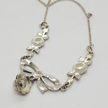 Load image into Gallery viewer, Sterling Silver Marcasite Pearl Necklace