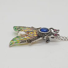 Load image into Gallery viewer, Sterling Silver Sapphire,Ruby,Plique a Jour Bug Pendant/Brooch