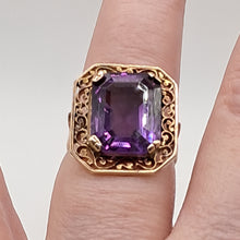 Load image into Gallery viewer, Vintage 14ct Gold Amethyst Dress Ring
