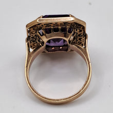 Load image into Gallery viewer, Vintage 14ct Gold Amethyst Dress Ring
