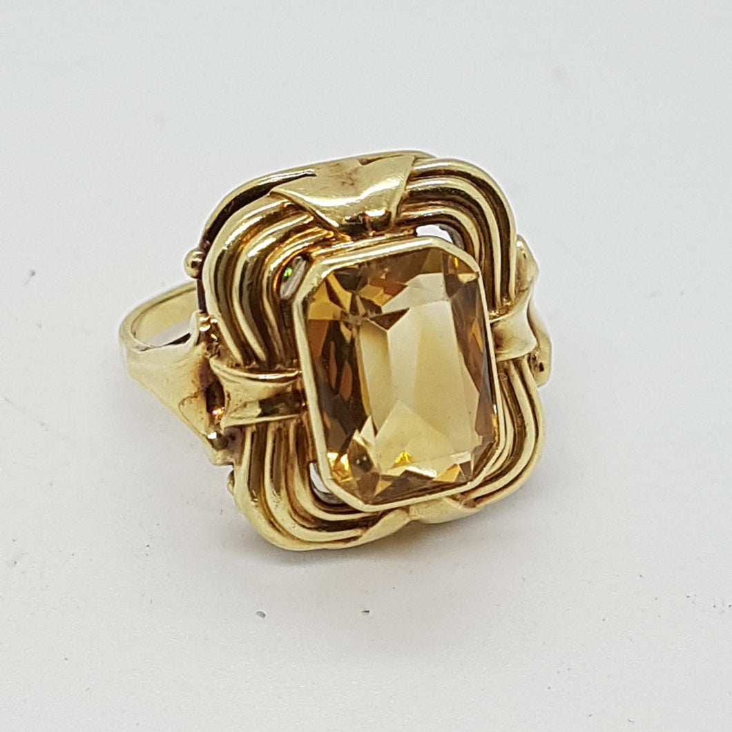 Vintage 14ct Gold Citrine Ring