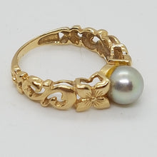 Load image into Gallery viewer, Vintage 14ct Gold Cultured Pearl Ring
