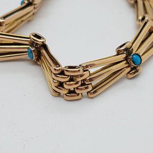 Antique 15ct Gold Turquoise Bracelet